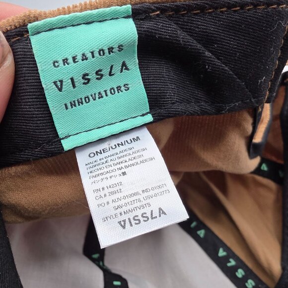 Vissla United Stoke Supply Co Corduroy Hat Adjustable Brown Unisex Retro Design - Picture 6 of 9